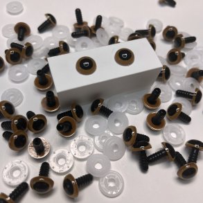 �jne med sikkerhedsskive 12mm brun 4par