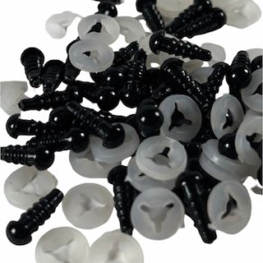 �jne med sikkerhedsskive 5mm sort 4par 