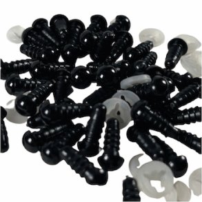 �jne med sikkerhedsskive 7mm sort 2par