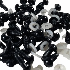 �jne med sikkerhedsskive 9mm sort 4stk