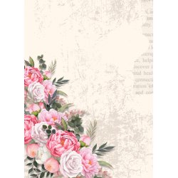 Papirblok A6 Vintage blomster - Luna Hobby