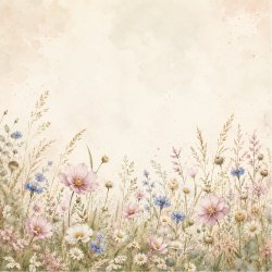 Papirblok Sensommer Blomster 15 x 15 cm - Luna Hobby