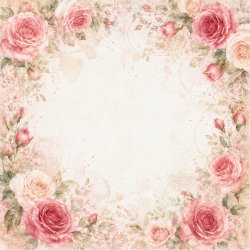 Papirblok Rosernes Poesi 15 x 15 cm - Luna Hobby