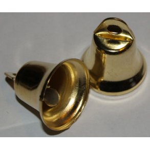 Klokker ca. 12mm i diameter guld-farvet 10 stk