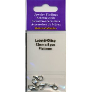 Karabinl�s 12mm (5stk.) s�lv farvet 