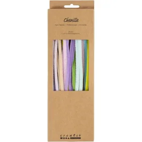 Chenille Pastelfarver 25 Stk. 6 mm. L: 30 cm