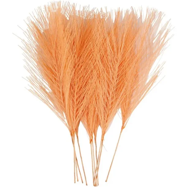Kunstige fjer 1 Pk., 10 Stk., L: 15 cm, B: 8 cm, Orange
