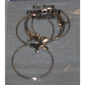 rering 25mm 6stk slv belagt