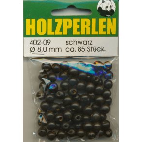 Tr�perler Sort 8mm 85stk