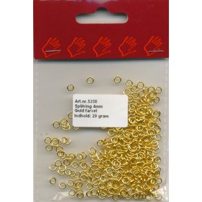 Split ring 4mm x 0,8mm 10g guld fv. 