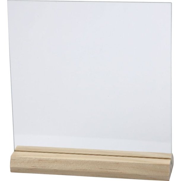 Glasplade med trfod str. 15,5x15,5 cm, tykkelse 28 mm 1stk
