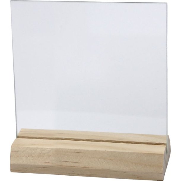Glasplade med trfod str. 7,5x7,5 cm, tykkelse 28 mm