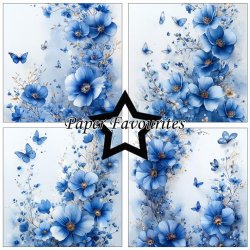 Papirblok Blue Flowers 15x15cm PF564