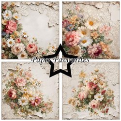 Papirblok Vintage Flowers 15x15cm PF567