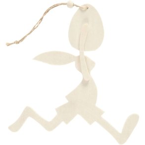 Hare med �g i lyst tr� H: 18cm B: 17cm