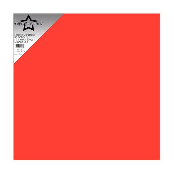 Paper Favourites Smooth Cardstock "Orange Red" PFSS516