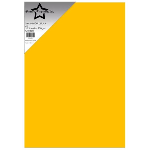 Paper Favourites A4 10ark Smooth Cardstock "Golden" PFSS703