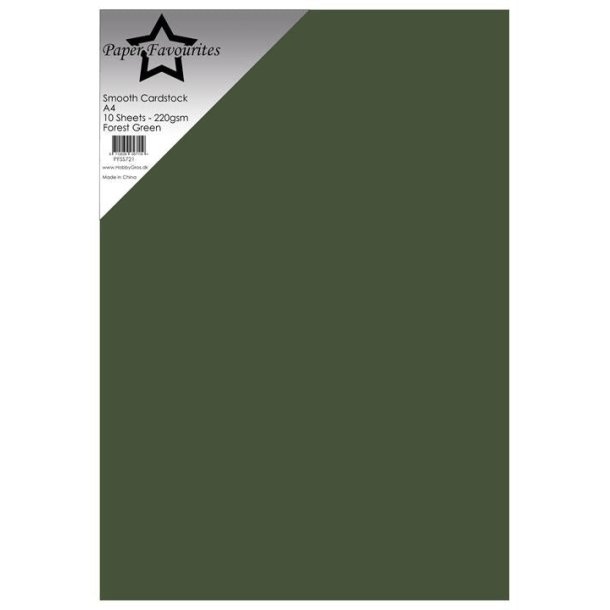Paper Favourites A4 10ark Smooth Cardstock "Forest Green" PFSS721