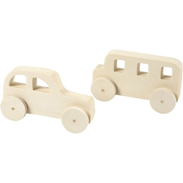 Biler i lyst tr 2stk H: 5,6cm