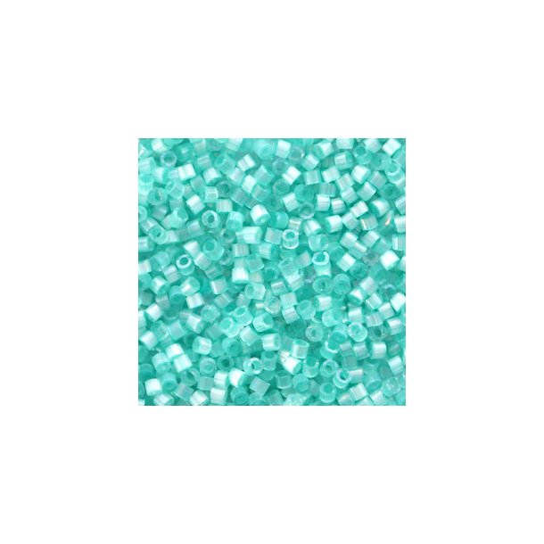 Miyuki glas perler 11/0 Silk Satin Dyed Aqua Green 10gram ca. 2mm