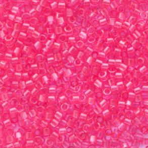 Miyuki glas perler 11/0 Transparent Dyed Bubble Gum Pink  10gram ca. 2mm