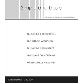 Simple and Basic Akrylstempel s�t SBC129 Danske tekster 