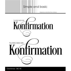 Simple and basic SBC140 akrylstempel Tillykke med din konfirmation ST21