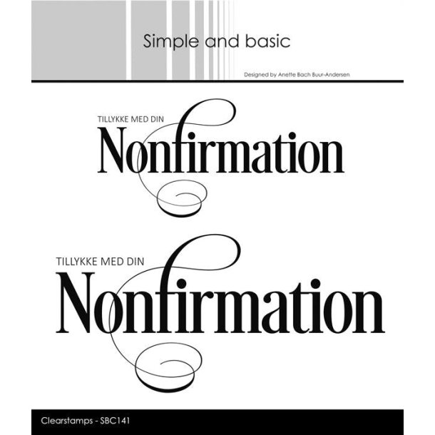 Simple and basic SBC141 akrylstempel Tillykke med din nonfirmation ST17