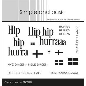 Akrylstempel A7 Hip hip hurra SBC182 Simple and Basic