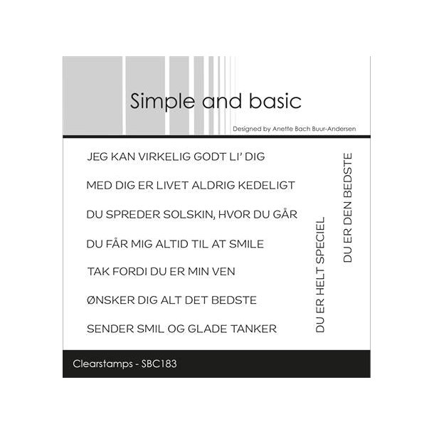 Akrylstempel A7 Du er helt speciel SBC183 Simple and Basic