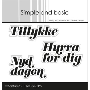 Akrylstempel med die Danske tekster A7 SBC197 Simple and basic 
