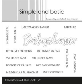 Akrylstempel med die Danske tekster A7 SBC199 Simple and basic 