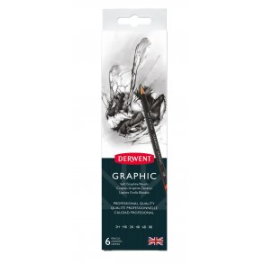 Graphite Pencils 6 stk i Metal�ske Derwent