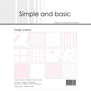 L�S BESKRIVELSE Simple and Basic Design papir Baby Rose 15x15cm SBP020 BESTILLINGSVARE