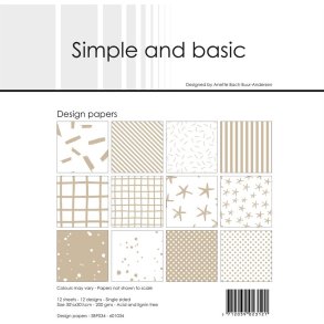 L�S BESKRIVELSE Simple and Basic Design papir Baileys Brown 30,5x30,5cm SBP034 BESTILLINGSVARE