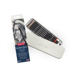 Charcoal 6 stk Metal�ske Derwent 