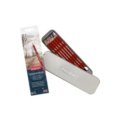 Drawing 6 stk i metal�ske Derwent 