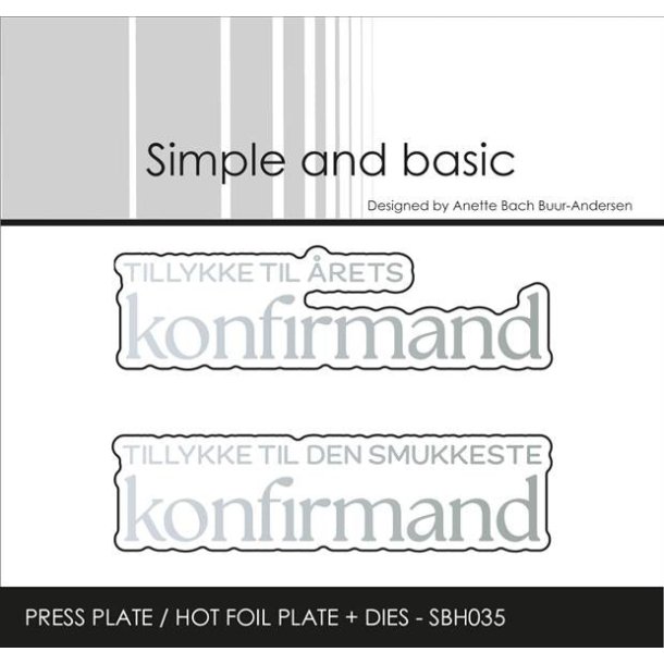 Press Plate + Dies �konfirmand" SBH035 Simple and basic