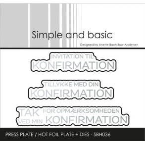 Press Plate + Dies �konfirmation SBH036 Simple and basic 