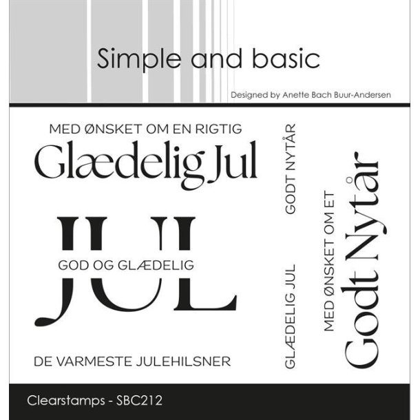Akrylstempel Gldelig jul A7 SBC212 Simple and Basic 