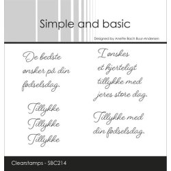 Akrylstempel Danske tekster SBC214 A7 Simple and Basic 