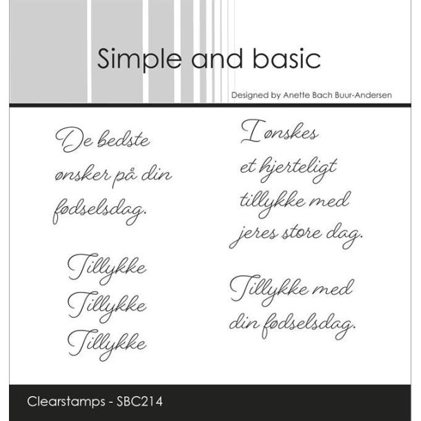 Akrylstempel Danske tekster SBC214 A7 Simple and Basic 