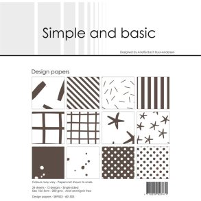 L�S BESKRIVELSE Simple and Basic Design papir Warm Grey 15x15cm SBP503 BESTILLINGSVARE