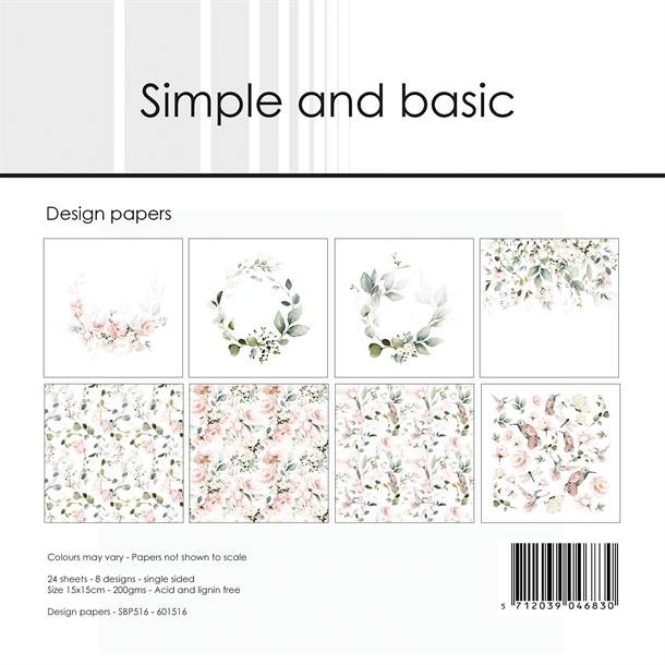 LS BESKRIVELSE Simple and Basic Papirblok SBP516 Soft Spring 15x15cm BESTILLINGSVARE