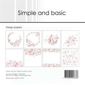 L�S BESKRIVELSE Simple and basic Design papers Silent Rose SBP519 15x15cm BESTILLINGSVARE