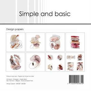 L�S BESKRIVELSE Simple and Basic Design papir Organic Shapes 15x15cm SBP520 BESTILLINGSVARE