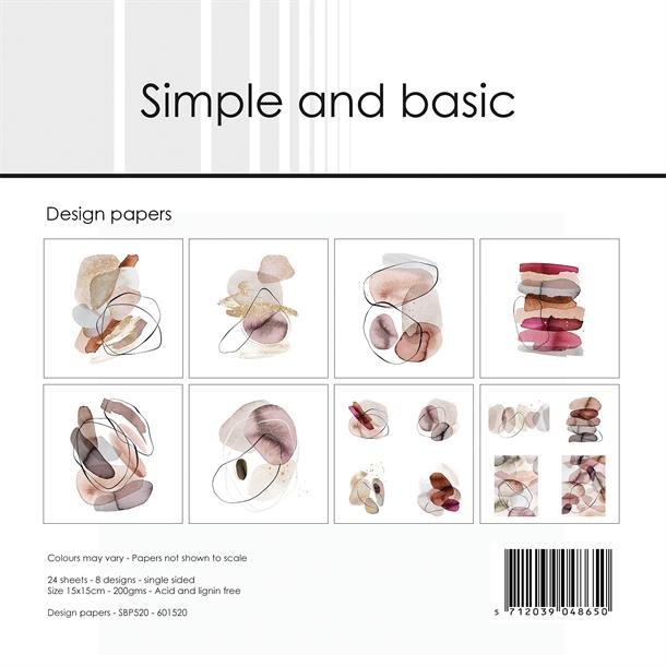 LS BESKRIVELSE Simple and Basic Design papir Organic Shapes 15x15cm SBP520 BESTILLINGSVARE