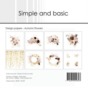 Simple and Basic Design papir Autumn Flowers SBP522 15x15cm