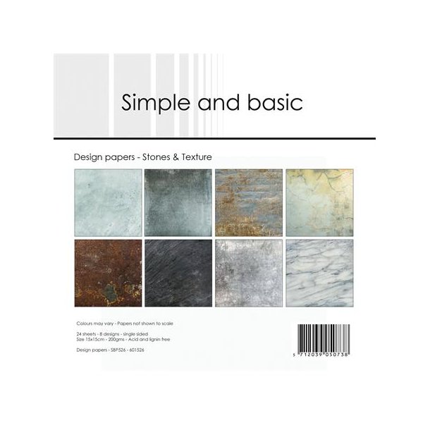 Simple and Basic papers Stones &amp; Texture 15x15cm SBP526