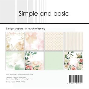 L�S BESKRIVELSE Papirblok Simple and Basic A touch of spring SBP527 15x15cm BESTILLINGSVARE